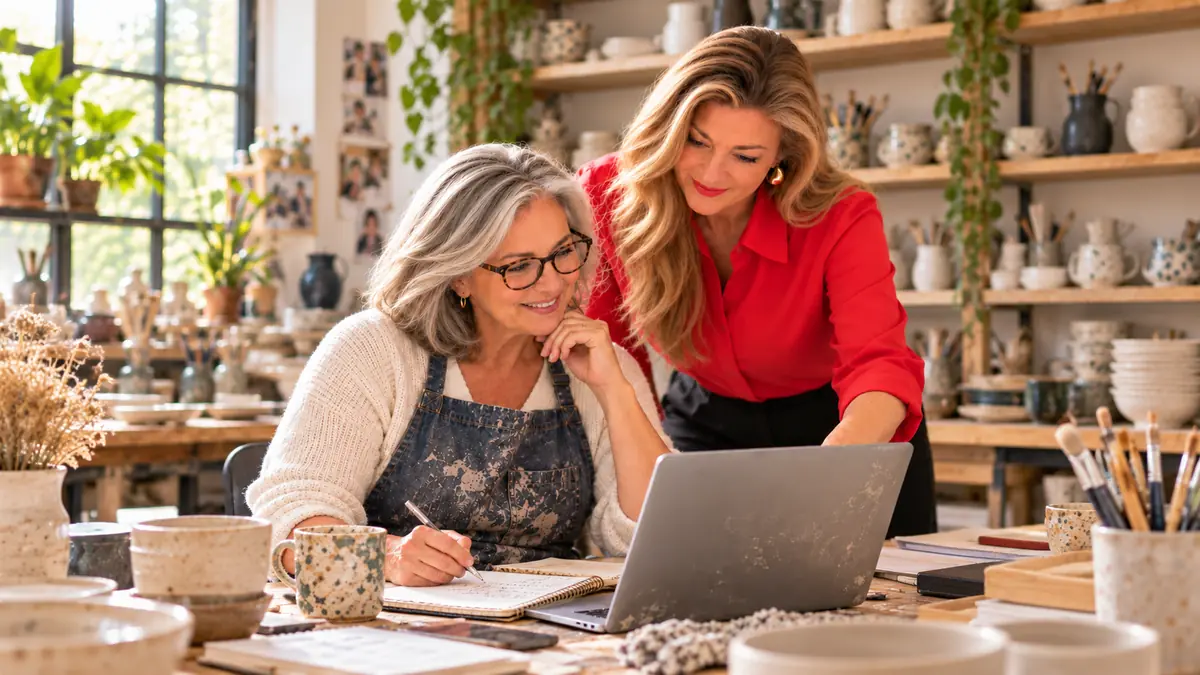 A business owner reviewing a written AI plan