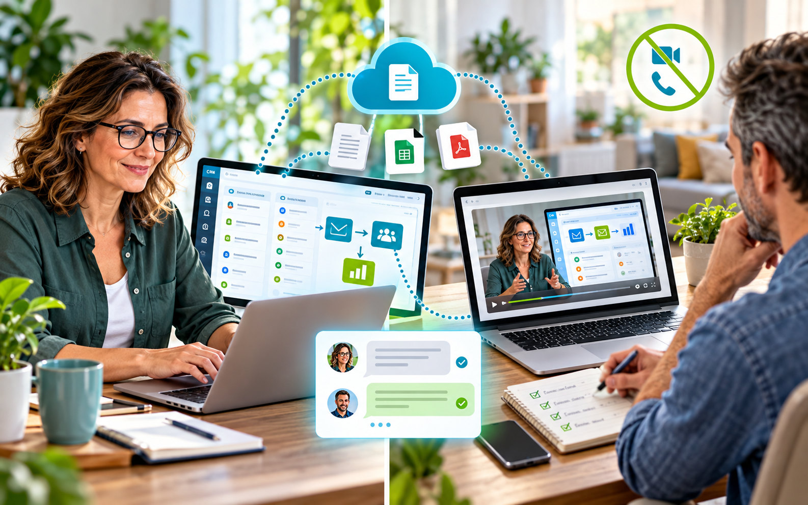Remote handover of a completed CRM workflow with written instructions and a recorded walkthrough