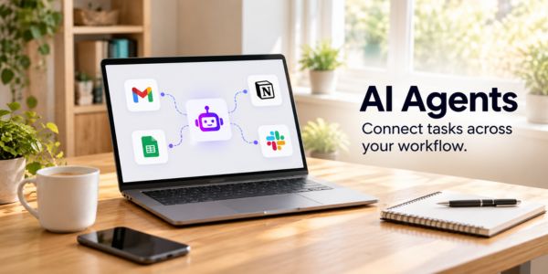 AI agents handing work between connected business systems