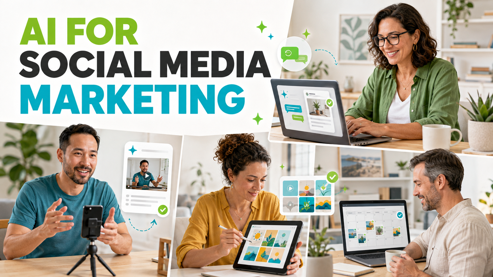AI for social media marketing for solopreneurs creating and managing social content