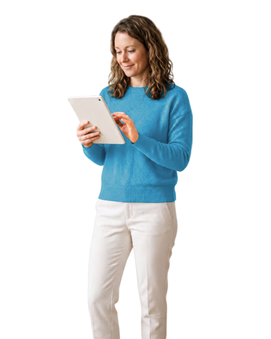 Small-business owner approving an AI-drafted follow-up before it is sent