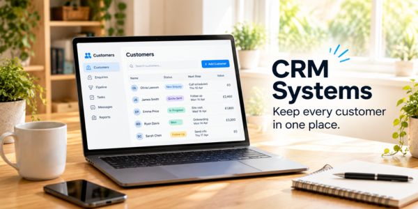 Every customer, enquiry and next step kept in one CRM system