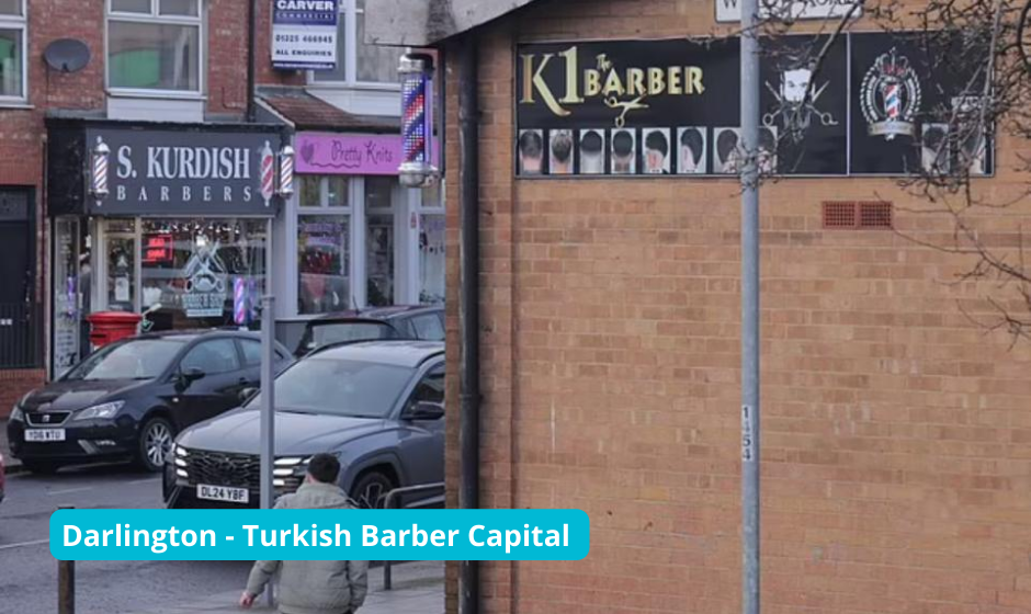 A traditional barber shop in Darlington.