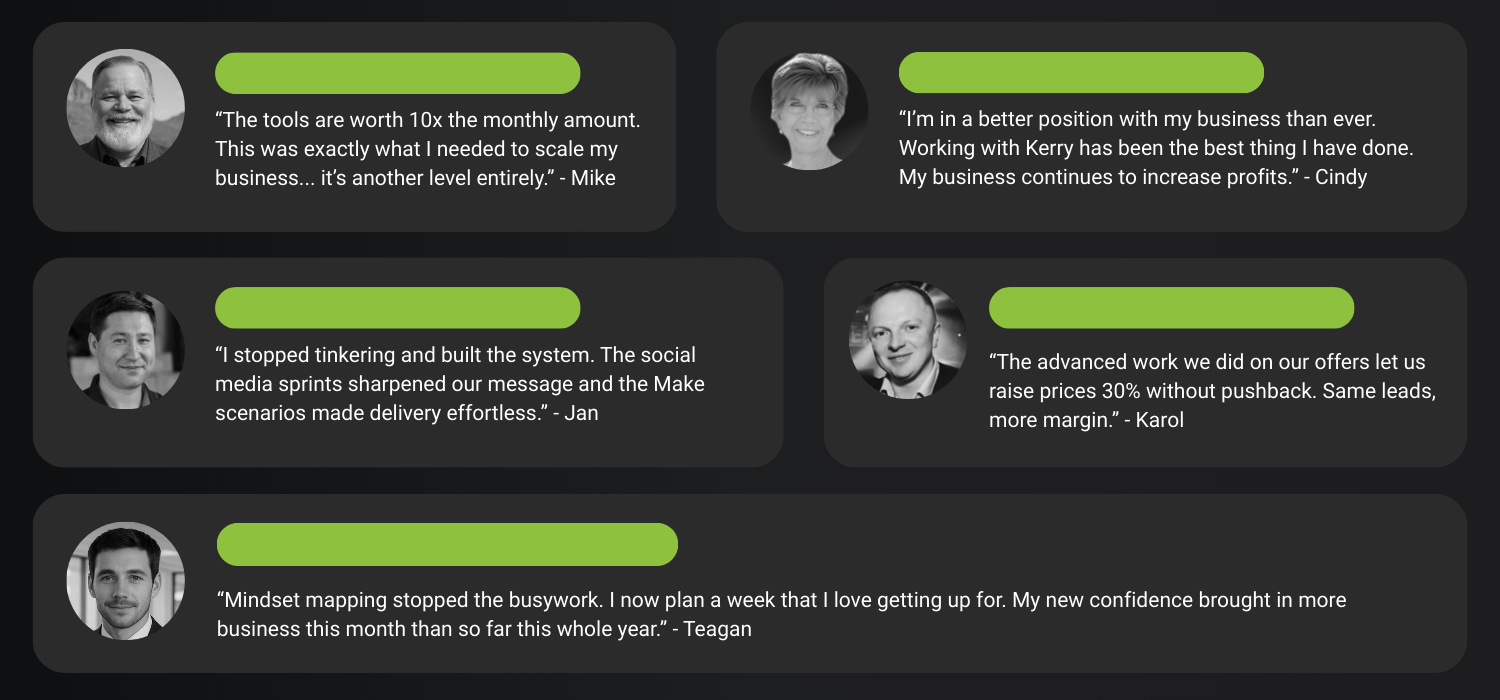 Results and testimonials collage