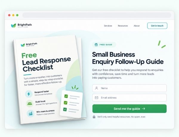 A free resource sent automatically to a visitor who signed up