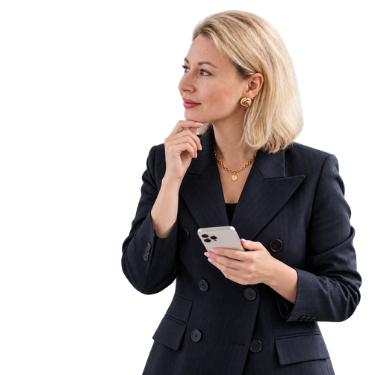A business owner checking enquiries on her phone