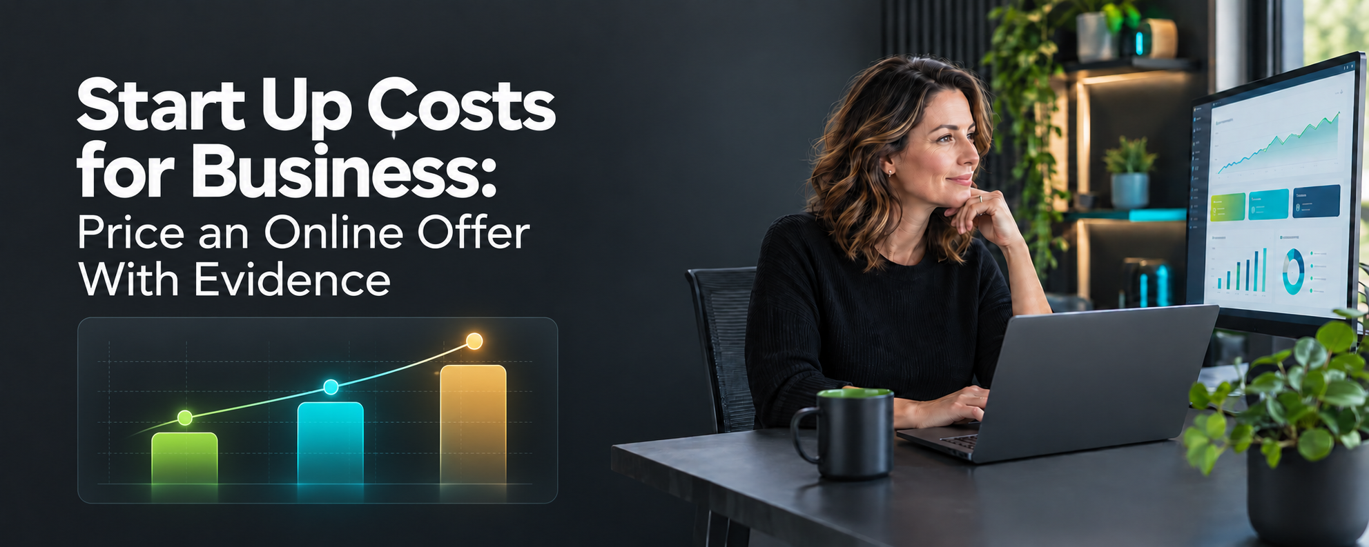 start up costs for business, an owner pricing an online offer
