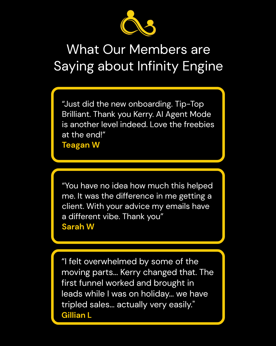 Member testimonials
