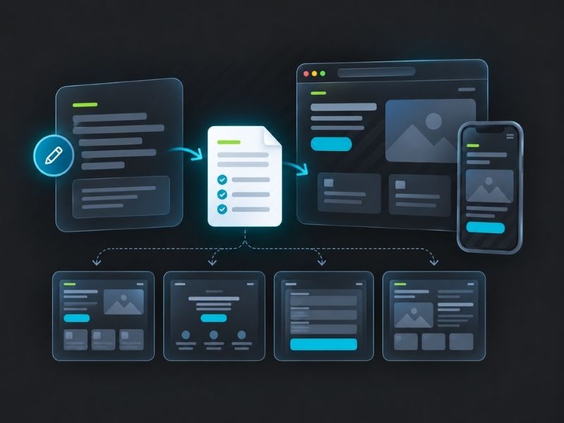 Written website design proposal showing the agreed scope, deliverables and price