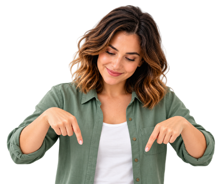 A business owner pointing down at the table of lead magnet examples by type of business