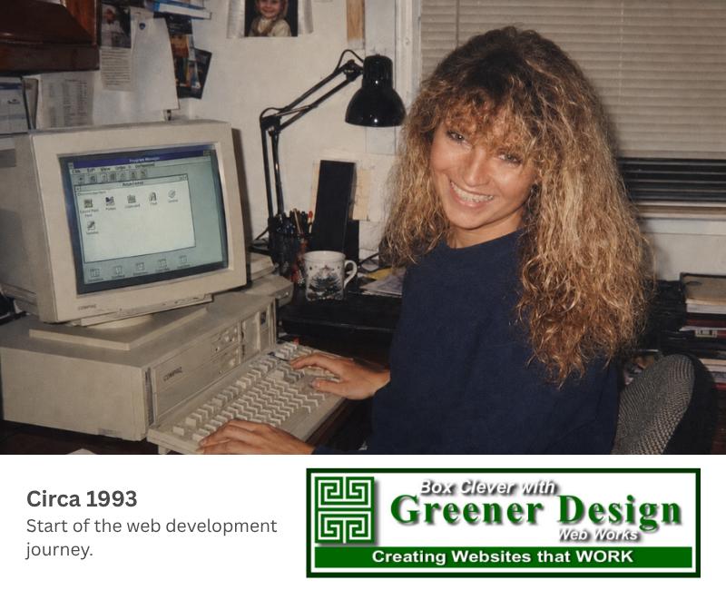 Kerry Greener at the start of her IT career, circa 1993