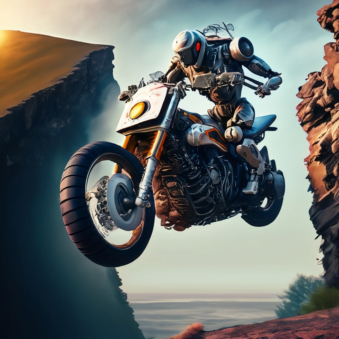 AI Robot on a Motorbike