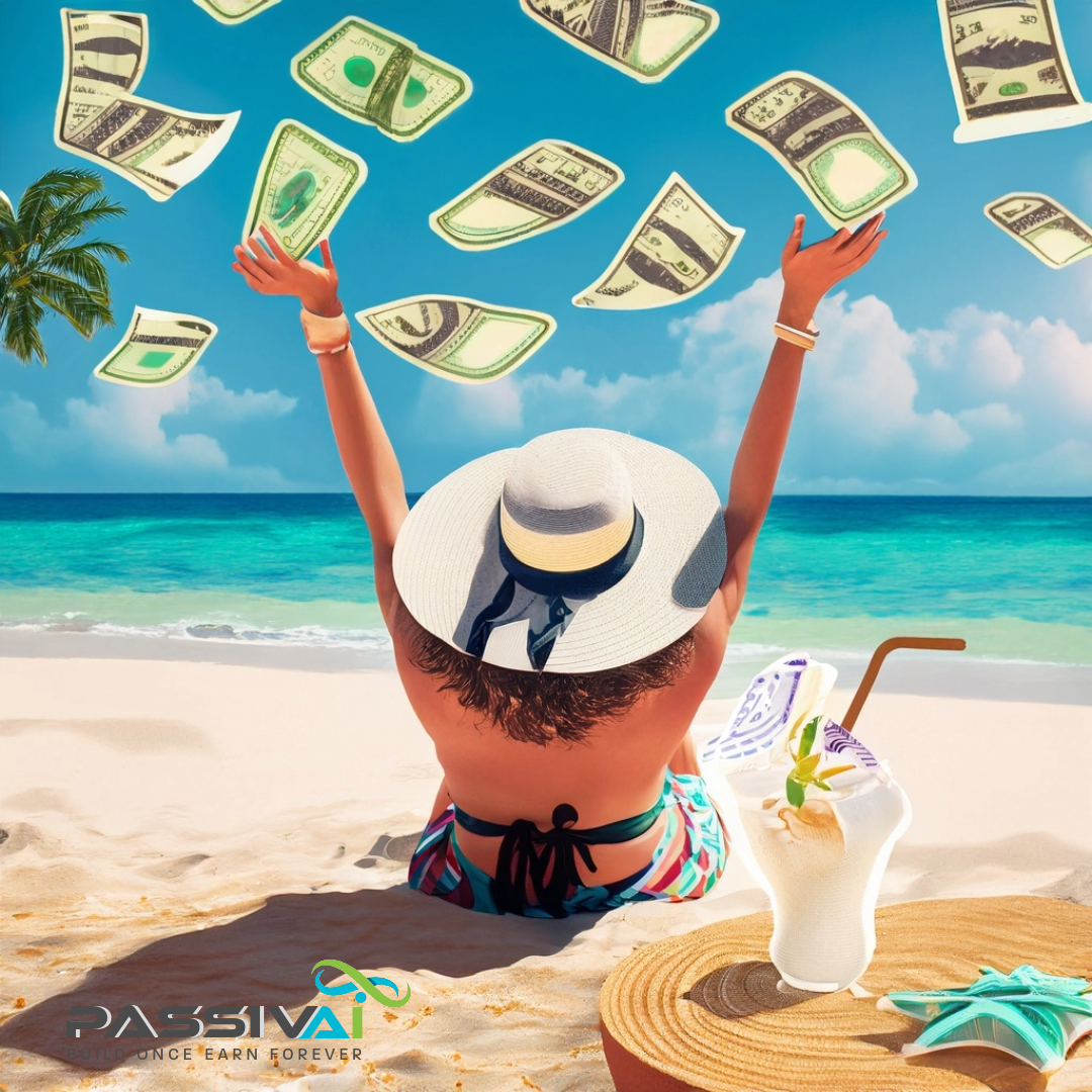 Imagine yourself on a beach, sipping a cocktail while your phone is pinging with passive income profits.