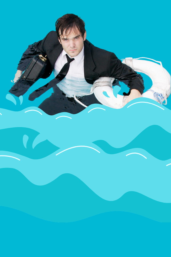 Entrepreneur treading water 